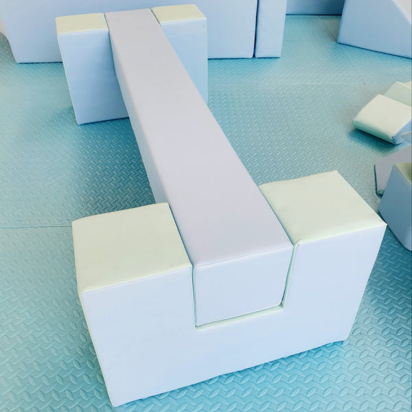 Pastel Blue Soft Play Gymnastics Balance Beam - Hire Perth