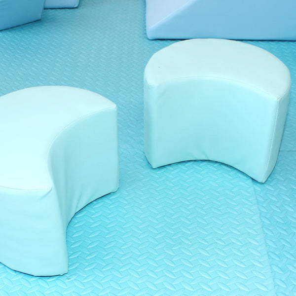 Aqua Blue Soft Play Stool Seats - Hire Perth